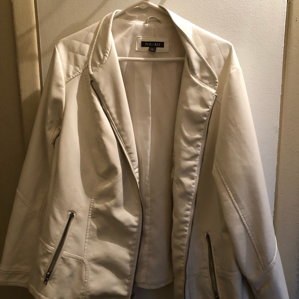 Plus Size Faux Leather Jacket